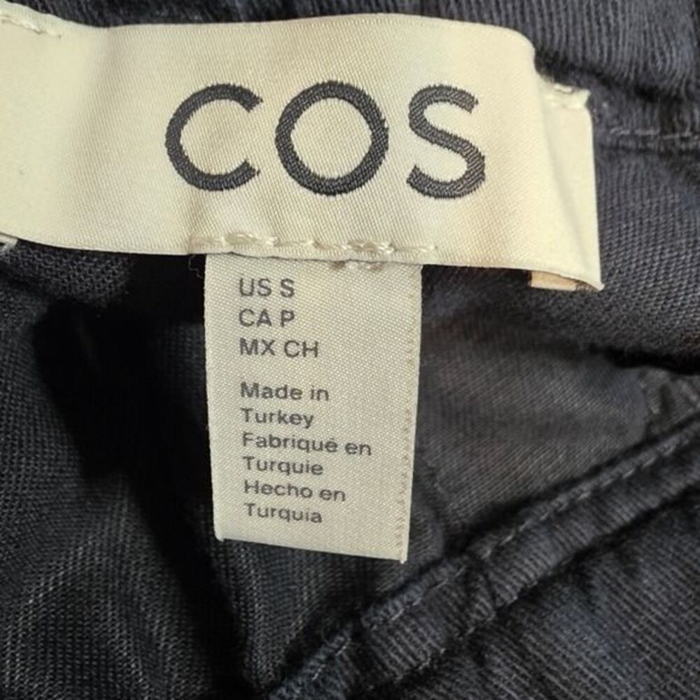 COS Mens S Navy Linen Blend Drawstring Elastic Waist Pull On Pants - Picture 12 of 13